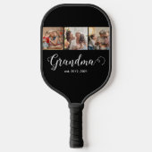 Raquette De Pickleball Modern Grandma Established 3 Photo White Script (Recto)