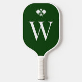 Raquette De Pickleball Modern Green Monogrammed Professional (Recto)