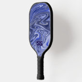 Raquette De Pickleball Modern Marble Monogram Pickleball Paddle (Gauche)