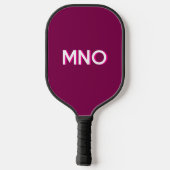 Raquette De Pickleball Modern Monogram Initials Drop Shadow Cherry Pink (Verso)