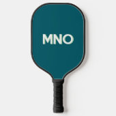 Raquette De Pickleball Modern Monogram Initials Drop Shadow Teal Green (Recto)