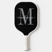 Raquette De Pickleball Modern Monogram Minimal Black White (Recto)