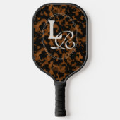 Raquette De Pickleball Modern Monogram Tortoise Shell Print (Recto)