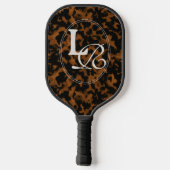 Raquette De Pickleball Modern Monogram Tortoise Shell Print (Verso)