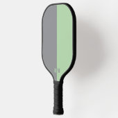 Raquette De Pickleball Modern Pale Green and Gray Monogram Custom (Gauche)
