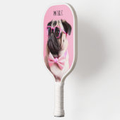 Raquette De Pickleball Modern Simple Funny Dog Pet Photo (Gauche)