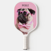 Raquette De Pickleball Modern Simple Funny Dog Pet Photo (Verso)