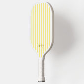 Raquette De Pickleball Modern Yellow Stripes Custom Name (Gauche)