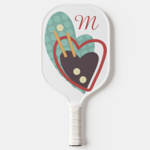 RAQUETTE DE PICKLEBALL MODERNE ABSTRAIT "COEUR" CONCEPTION PICKLEBALL PIC