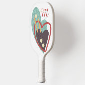 RAQUETTE DE PICKLEBALL MODERNE ABSTRAIT "COEUR" CONCEPTION PICKLEBALL PIC (Gauche)