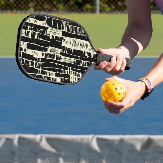 Raquette de Pickleball moderne abstraite noir et b (Insitu)