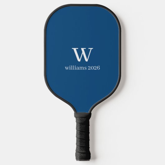 Raquette de Pickleball Moderne Bleu Foncé & Blanc (Recto)