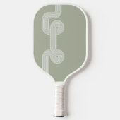 Raquette De Pickleball Moderne Boho Sage Vert Géométrique (Verso)