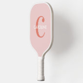 Raquette De Pickleball Moderne Classique Classique Initial Rose Blush (Gauche)