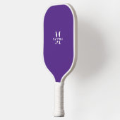 Raquette De Pickleball Moderne Elegant violet initial et nom (Gauche)
