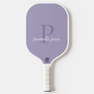 Raquette De Pickleball Moderne Feminine Pastel Monogram Nom personnalisé
