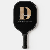 Raquette De Pickleball Moderne Monogramme Initiale D & Nom Personnalisé (Verso)