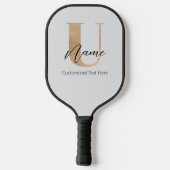 Raquette De Pickleball Moderne Monogramme Initiale U & Nom Personnalisé (Verso)