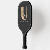 Raquette De Pickleball Moderne Monogramme Initiale U & Nom Personnalisé (Gauche)
