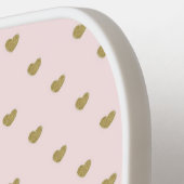 Raquette De Pickleball Moderne Monogrammed Girly Rose avec nom (Détail gauche)