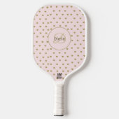 Raquette De Pickleball Moderne Monogrammed Girly Rose avec nom (Verso)