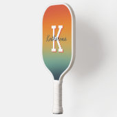 Raquette De Pickleball Moderne nom monogrammé Cool Dégradé (Gauche)