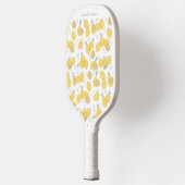 Raquette De Pickleball Moderne Pastel Citrus Lemons Motif Nom personnalis (Gauche)