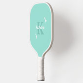 Raquette De Pickleball Moderne Pastel Mint Monogramme Feminine (Gauche)