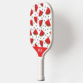 Raquette De Pickleball Moderne Pastèque Cool Monogrammée Mignonne (Gauche)