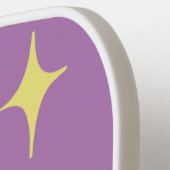 Raquette De Pickleball Moderne rose violet rétro Disco Ball Beige (Détail gauche)