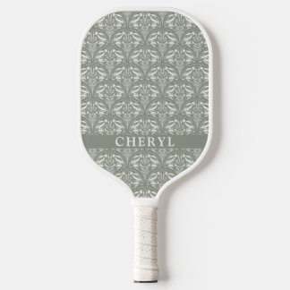 Raquette De Pickleball Moderne Sage Vert Boho Personnalisé