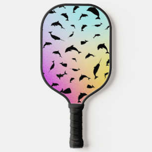Raquette De Pickleball Moderne Simple requin baleine à bec arc-en-ciel dé