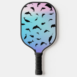 Raquette De Pickleball Moderne Simple requin baleine à bec arc-en-ciel dé