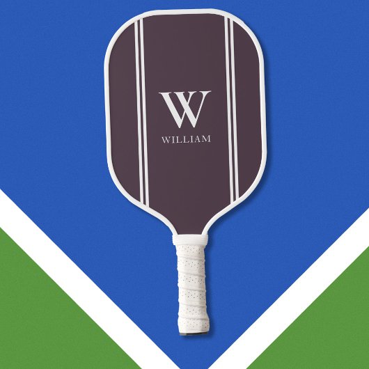 Raquette De Pickleball Moderne violet Nom initial Monogramme