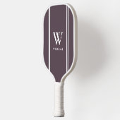 Raquette De Pickleball Moderne violet Nom initial Monogramme (Gauche)