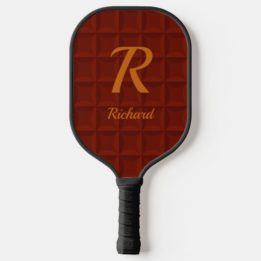 Raquette De Pickleball Modifier initial, ajouter le nom Carrés Brown (Verso)