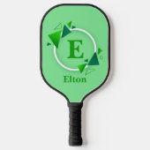 Raquette De Pickleball Modifier initial, ajouter le nom Cercle blanc vert (Recto)