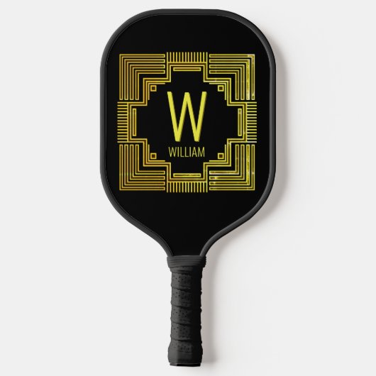 Raquette De Pickleball Modifier Initial, Ajouter Le Nom Lignes Géométriqu (Verso)