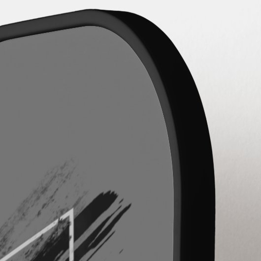 Raquette De Pickleball Modifier Initial, Ajouter Nom, Pinceau noir Gris (Détail gauche)