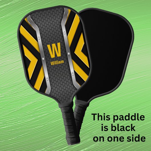Raquette De Pickleball Modifier Initial, Ajouter Nom, Sécurité Jaune Noir