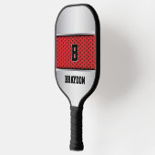 Raquette De Pickleball Modifier Initial, Ajouter Nom, Silver Grey Texture (Gauche)