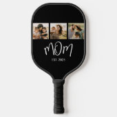 Raquette De Pickleball Mom Established Elegant Script Black 3 Photo (Recto)