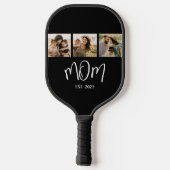 Raquette De Pickleball Mom Established Elegant Script Black 3 Photo (Verso)