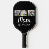 Raquette De Pickleball Mom Established Elegant Script Black 3 Photo (Verso)