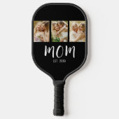 Raquette De Pickleball Mom Established Elegant Script Black 3 Photo  (Verso)