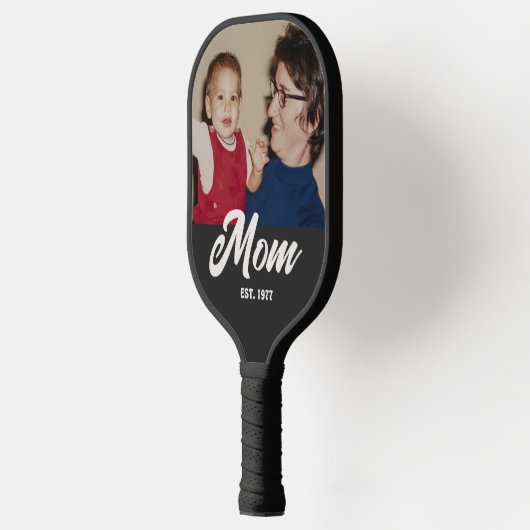 Raquette De Pickleball Mom Established Fun Script Photo (Gauche)