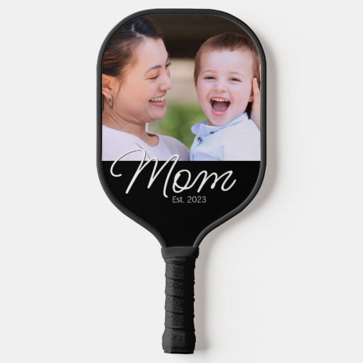 Raquette De Pickleball Mom Established Fun Script Photo (Verso)