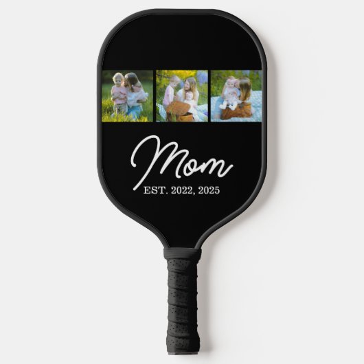 Raquette De Pickleball Mom Established Modern Script Black 3 Photo (Recto)