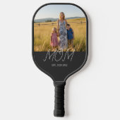 Raquette De Pickleball Mom Established Modern Script Black Photo (Verso)