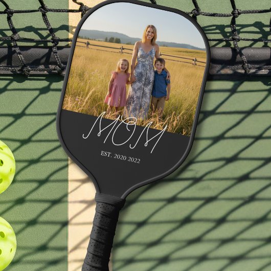 Raquette De Pickleball Mom Established Modern Script Black Photo